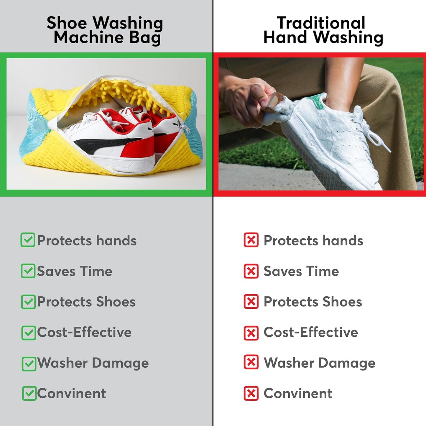 Premium Self-Cleaning Laundry Shoe Bag – Wash Shoes Without Damage